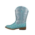 ROPER Glitter Floral Western Boot, Turquoise, 11 UK Child