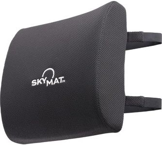 Sky Solutions Lumbar Support Pillow for Office Chair - Lower Back and Seat Support Cushion - Memory Foam Lumbar Pillow for Desk, Car, Couch, Travel - Black