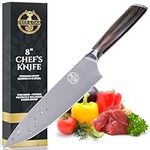 Deer & Oak 8" Chef Knife - 1 x Chef Kitchen Knife Made of Premium German Stainless Steel - Chef's Knife for Professional & Domestic Use - Sharp Chefs Knife - Perfectly Balanced Blade