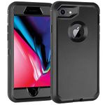 Case for iPhone 7/iPhone 8 with Screen Protector [Shockproof] [Dropproof] [Dust-Proof], 3 in 1 Full Body Rugged Heavy Duty Case Durable Cover for iPhone 7/8 4.7" (Black)