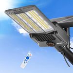 JAYNLT 7500W Solar Street Lights Outdoor, 600000LM 6500K High Powered Commercial Parking Lot Lights Dusk to Dawn, Waterproof Solar Security Flood Lights with Remote for Yards, Driveways