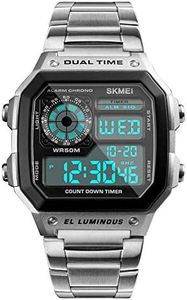 SKMEI Wrist Watch for Men, Digital Sports Waterproof Watch with Dual Time Chronograph Countdown Alarm Backlight