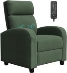 Furniwell Massage Recliner Chair for Living Room Adjustable Reclining Chair Home Theater Seating Modern Winback Single Sofa for Adults with Footrest (Corduroy, Green)