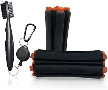 Mobile Pro Shop Golf Club Carrier with Golf Club Brush – Holds up to 6 Golf Clubs, Keeps Your Clubs Visible, Clean & Dry – Premium Quality Golf Club Holder (Black_Orange)