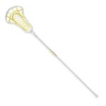 STX Crux Pro Women's Complete Elite Lacrosse Stick, White, Strung with Yellow Lock Pocket, 7/8" Crux Pro Handle