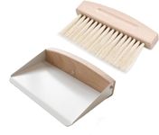 Small Dustpan and Brush Set, Mini Dustpan and Brush Set Portable Cleaning Brush for Sweeping and Cleaning Tabletop Countertop Tables Work Surfaces Crumbs White 15.4 x 10.6 x 4 cm