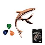 YOUNLEN Guitar Capo capo for acoustic guitar Zinc Alloy Capo Shark Guitar Capo Suitable for acoustic and electric guitars, ukulele 6+12 strings（rose gold）