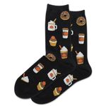 Hot Sox Womens Pumpkin Spice Crew Socks, Black, 4-10.5