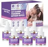 Cat Pheromones Calming Diffuser Refill 6 Pack Multicat Pheromone Diffusers Refills Relieve Anxiety Stress Reduce Spraying Fighting and Scratching for Cats Calm 48ml Fit All Common Diffusers Plug In