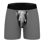 ANGEL CITIZ 1 or 3 Pack Men's Novelty Boxer Briefs Funny Boxer Shorts Hilarious Gag Gifts Christmas Underwear for Men No Fly, Elephant (Pack of 1), X-Large