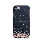 Tirita Personalized Custom Hard Phone Case Compatible with iPhone 6 & 6s Hard Cover PRINTED GLITTER, NOT REAL GLITTER Glitter Confetti Rain Rose Gold Falling Hearts