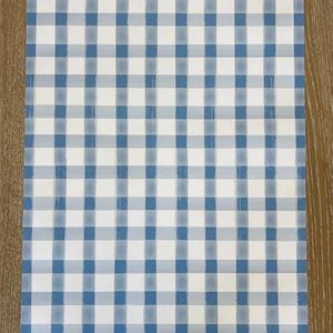 Paper Table Runner Roll - Blue White Buffalo Check Plaid Pattern for Parties or Weddings - Disposable Table Runner American Made