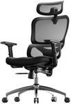SIHOO M56C Ergonomic Office Chair, High Back Desk Chair, Lumbar Support, Swivel Computer Task Chair with Adjustable Headrest, Tilt Function,Black