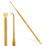 EKYSSO 2 PCS Lash Lift Perm Tool, Eyelash Lift and Tint Tool, Lash Separator Tool with Separating Comb, Eyelash Lift Perm Applicator, Lash Perming Brush, Lash Lift Supplies (Golden Color)