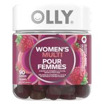 OLLY Women's Multi Gummy Supplement with no artificial flavours and colours Blissful Berry multivitamin to help support women's health 45 day supply 90 gummies