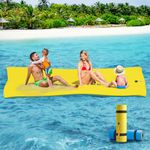 CTSC Floating Mat - Lily Pad - Water Mat - 9 x 4 Ft Floating Mat for Lake, 3-Layer Tear-Resistant XPE Foam with a 16.4' Elastic Bungee Tether for Lake, Beach, Ocean, Pool