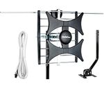 Five Star Multi-Directional 4V HDTV Antenna - up to 150 Mile Range, UHF/VHF, Indoor, Attic, Outdoor, 4K Ready 1080P FM Radio (Standard Plus J Pole)