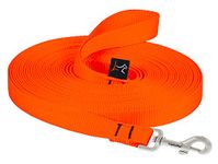 LupinePet Basics 3/4" Blaze Orange 30-Foot Extra-Long Training Lead/Leash for Medium and Larger Dogs