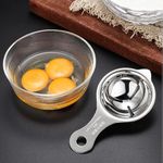 Leeonz Stainless Steel Egg Separator Divider White Egg Yolk Filter Separator Separating Funnel Spoon Egg Divider Accessories Kitchen Cooking Cake Gadget Sieve Tool (1PCS)