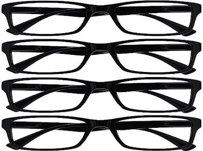 The Reading Glasses Company Black Readers Value 4 Pack Designer Style Mens Womens RRRR92-1 +1.00