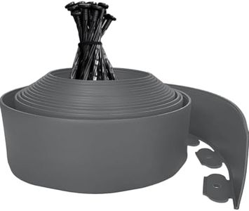 Plastic Lawn Edging 33ft, 4in Tall Garden Edging Border with 30pcs Spikes Straight Top Landscape Edging for Yard, Garden, Flower Beds, Sidewalks, Paver Edging, Grey