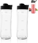 2PCS Blender Cup Breville Blend Active Spare Bottle Blenders Smoothie Bottle Cup Replacement Leak-Proof Sport Bottle Cup for OSTERS BLSTPB and BLSTP2 Portable Sport Bottle Cup with Lid Set, 20oz