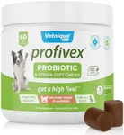 Vetnique Labs Profivex Probiotics for Dogs All Natural Dog Chews & Powder for Digestive Health Probiotic Supplements for Dogs 5 Strains of Probiotics & Prebiotics (Soft Chews, 60ct)