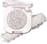 Aaiffey Single Glitter Eyeshadow,Metallic Silver Eyeshadow, Metal Sparkling Powder,High Pigment Ultra-Blendable Formula Long Lasting,Glossy Korean Eye Shadow Makeup 12# Cold Brew…