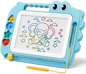 SGILE Lavagna Magentica, Lavagnetta Cancellabile per l'Apprendimento Precoce, Lavagna per Bambini a Colori, Regalo di Compleanno per Bambine Bambini, Blocco per Disegni con 4 Timbri per Bambini, Blu
