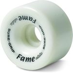 Sure-Grip Fame Indoor Wheels - Durable Nylon Build with Durometer of 95A and Diameter of 57mm - Ideal for Artistic Skating on Smooth Surfaces - Comes in Diverse Color Options - Set of 8 Wheels (White)