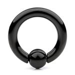 Ruifan Black Plated 316L Surgical Steel Spring Action Captive Bead Ring CBR 6G 5/8 Inch