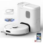 MILAGROW Imap15 AI Plus, Lidar, Convertible Robotic Vacuum Cleaner, Powerful 10000Pa Suction, 3.5L Self-Empty Dustbin, 70 Days Handsfree, 5200 Mah Battery, Wifi/APP/Alexa/Remote, (White), 260 Minutes