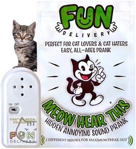 FUN delivery Hidden Cat Sound Prank Device – Pranks Device - Meow Noise Maker with Random Intervals – Funny Gag Toy, Offices, Parties, and Pranksters