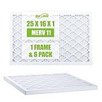 Housmile Furnace Filters 16x25x1, 16x25x1 Furnace Filter, MPR 1500, Unique ABS White Plastic Frame, Durable and Easy to Replace, Clean Living Basic Dust, 6 Pack (Exact Size: 24.6" x 15.6" x 0.9")