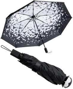 OTOTO Spookula - Paraguas de vampiro único, paraguas plegable, accesorios góticos, regalos geniales, paraguas gótico, paraguas blanco y negro, paraguas lindo, paraguas de lluvia, paraguas plegable