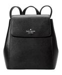 Kate Spade New York Women's Madison Saffiano Leather Flap Backpack, Black, Black, Classic