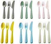 Ikea New Version Kalas 003.786.72 18-Piece BPA-Free Flatware Set, Multicolored