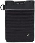 Thread Wallets Slim Minimalist Elastic & Leather Vertical Wallet with RFID for Men & Women | Small Credit Card Holder for Front Pocket (Black)