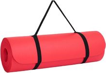 UTTAM Yoga Mat | Multi-Purpose Extra Thick Foam Exercise Mats | Stretching, Resistance Workout & Therapy – Pilates, Home & Gym Equipment Accessory for Men Women with Carry Strap (183 x 60cm) (Red)