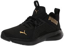 PUMA Women's Softride Enzo Nxt Running Shoe, Shine Black-Team Gold, 8