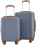 Wrangler 22" and 18" Heartland 2-Piece Carry-On Luggage Set, Vintage Indigo