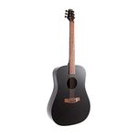 Deluxe KLOS Black Carbon Fiber Full Size Acoustic Electric Guitar Kit with Gig Bag, Strap, Capo, and more