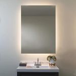 Artessa Minimalist Backlit Rectangular LED Mirror with Defogger, Dimmer-Option, 3-Colour LED for Bathroom (90 x 60 CM)