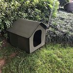 DEECOZY Outdoor Cat House for Outdoors, Dog Pets House, Winter Resistant, Foldable, Waterproof Cat House for Dogs, Cats, Rabbits (Army Green