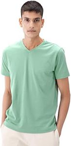 DAMENSCH Men's Regular Fit Cotton Half Sleeve 500 Day V-Neck T-Shirt | v Neck t Shirts for Men, Summer t Shirts for Men, t Shirts for Men Casual, t Shirts for Man-M