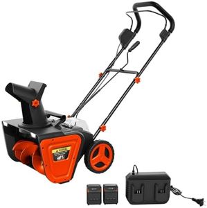 Cordless Snow Blower, Electric Self-Propelled Battery Snow Blower with 2X 20v Battery, Clears 20" Wide, 12" Deep Snow, 180° Rotating Chute, LED Light for Winter Storm for Sidewalk and Driveway, Orange