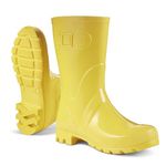 JUJU Wellies for Women | Waterproof Short Ladies Wellies | Yellow | UK Size 6 | Womens Calf Welly | PVC Rubber Boots | Comfy and Stylish Fit