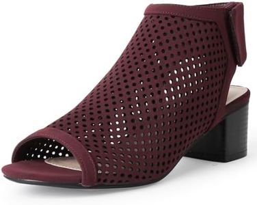 J. Adams Maddie Cutout Bootie - Adjustable Band Slip On Low Stacked Heel Shoes