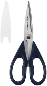 KitchenAid All Purpose Stainless Steel Kitchen Shears with Protective Sheath for Everyday Use, Comfort Grip Handle, Dishwasher Safe, 8.72 Inch, Ink Blue