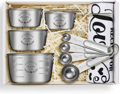 Wedding Gifts for Couples 2024,Bridal Shower Gifts for Bride to Be,Cool Engagement Gifts for Couples,Mr and Mrs Gifts,Bride Gifts Box with Measuring Cups and Spoons Set,Dish Towel